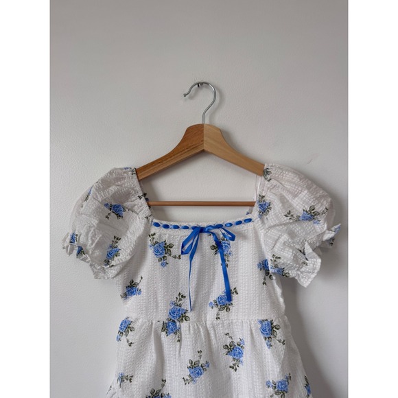 TJ Maxx Little Girls' Smocked Dress – White & Blue – Size 5 – NWOT - Picture 2 of 4